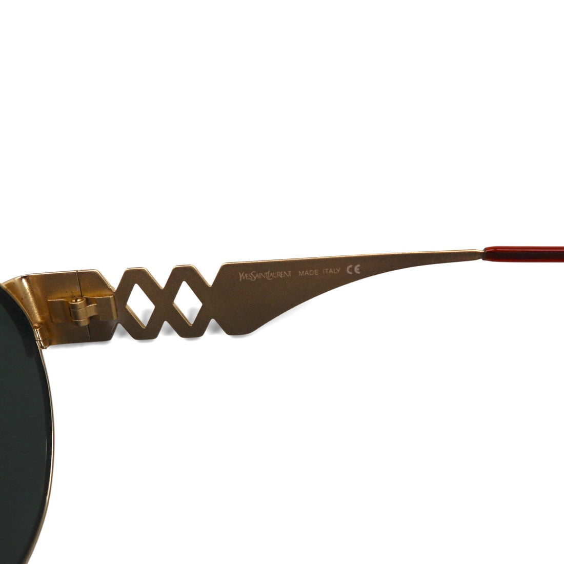 Vintage YVES SAINT LAURENT Made in Italy Boston Sunglasses, Gold Metal Frame, Round, 6037 Y101 135, Unused