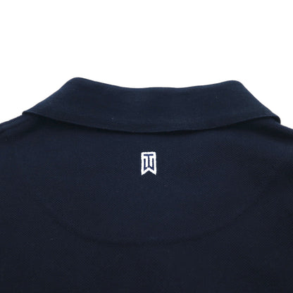 NIKE Dri-Fit Polo Shirt, Medium, Navy, Cotton, Pique, TIGER WOODS, Swoosh