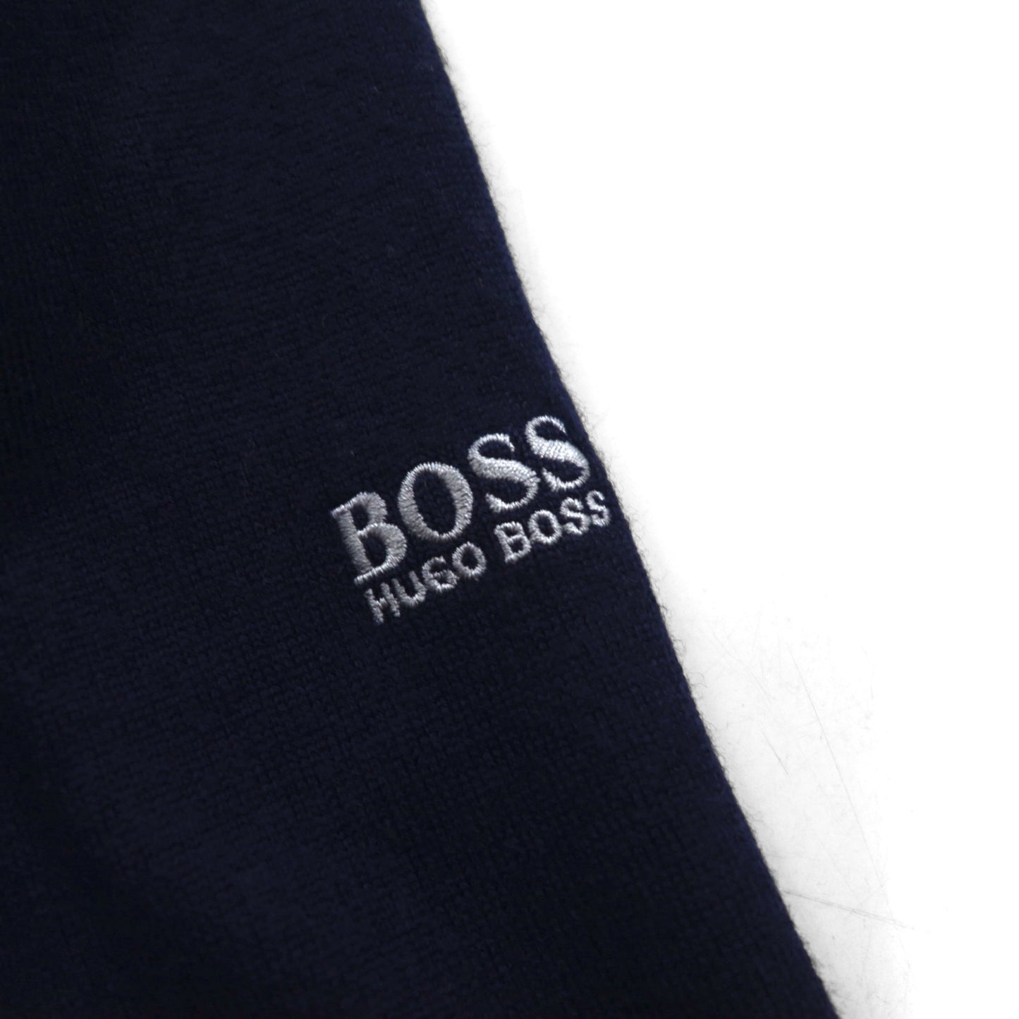 HUGO BOSS トルコ製 ハーフジップ ニット セーター XL ネイビー ウール 羊毛