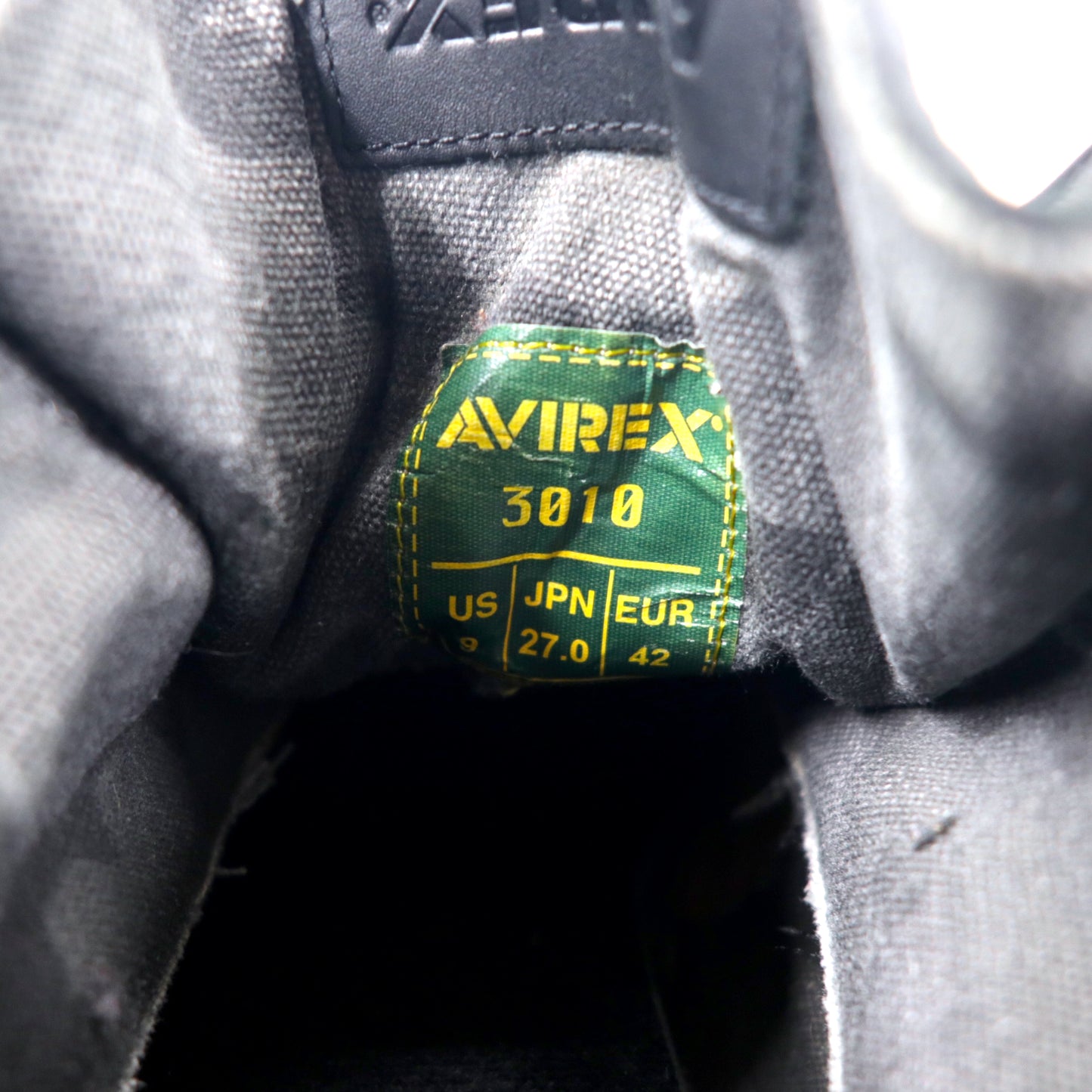 AVIREX コンバットブーツ 27cm ブラック レザー COBRA ROLL ロールトップ 3010