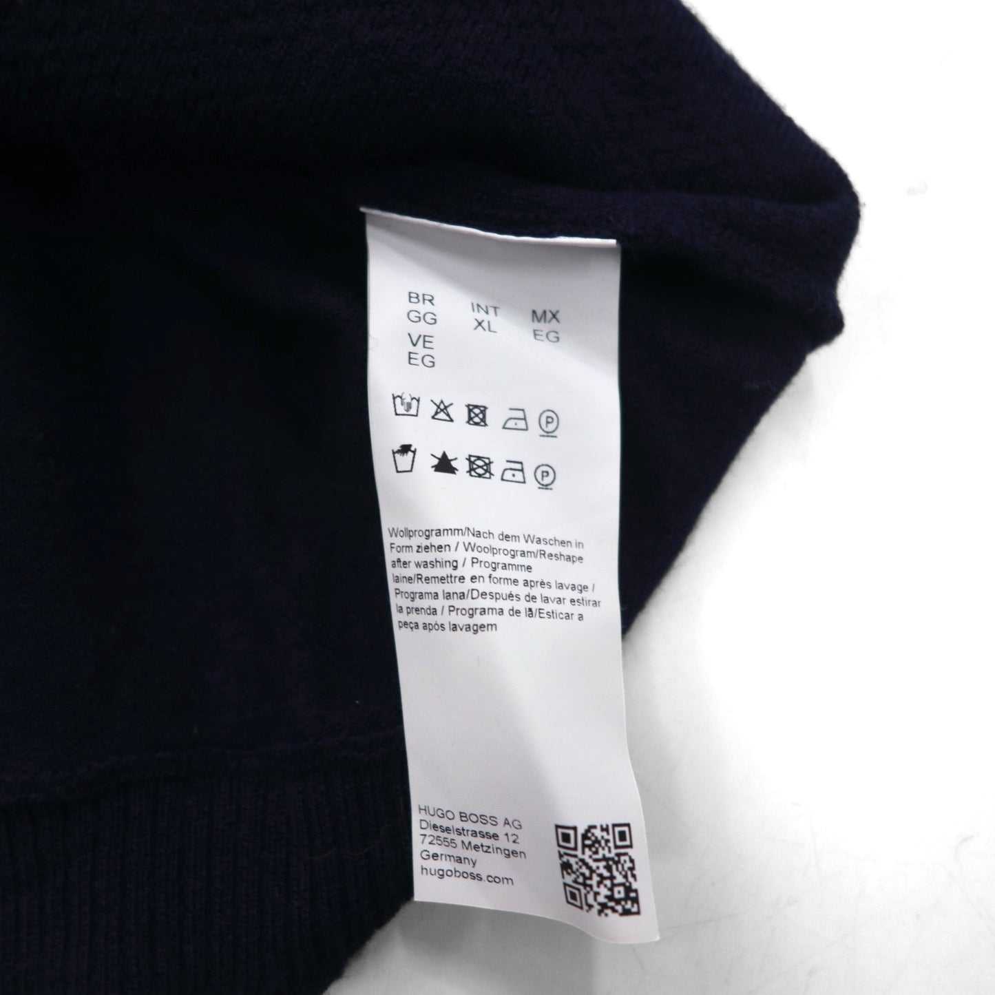 HUGO BOSS トルコ製 ハーフジップ ニット セーター XL ネイビー ウール 羊毛