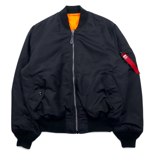 日本然リトテ-古着オンライン-ALPHA INDUSTRIES リバーシブル MA-1 フライトジャケット L ブラック ナイロン 0615-00-573-8835-ALPHA INDUSTRIES Reversible MA-1 Flight Jacket L Black Nylon 0615-00-573-8835