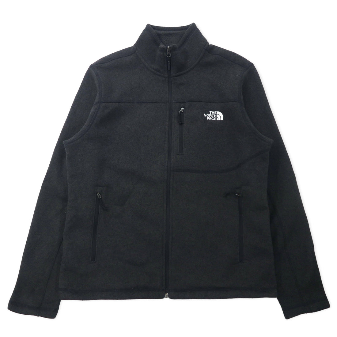 日本然リトテ-古着オンライン-THE NORTH FACE フルジップ フリースジャケット L グレー ポリエステル ロゴ刺繍-THE NORTH FACE FLEECE Jacket L Gray Polyester Logo Embroidery