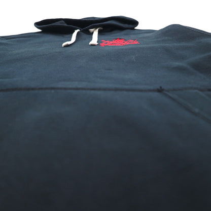 Polo Ralph Lauren 90s Reverse Weave Pullover Hoodie, Size XL, Black, with Embroidered Emblem Logo