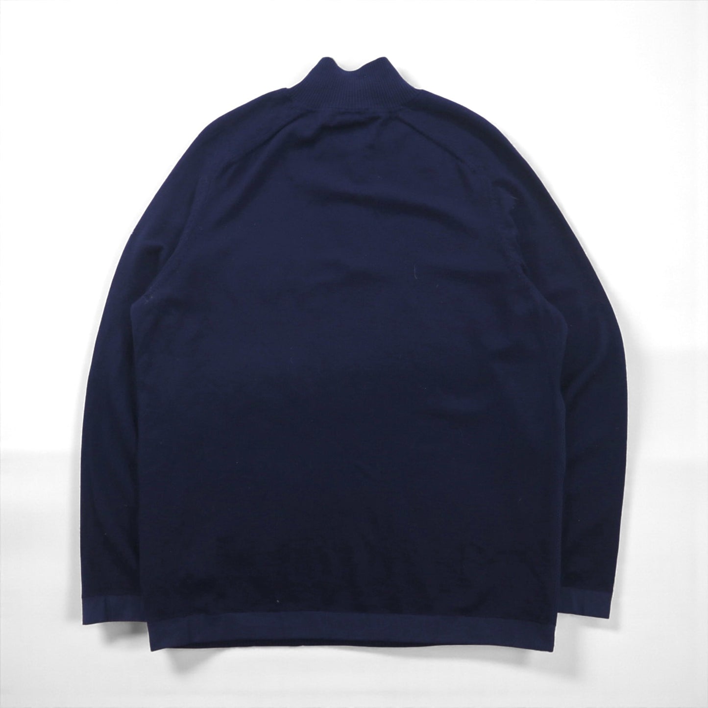 HUGO BOSS トルコ製 ハーフジップ ニット セーター XL ネイビー ウール 羊毛