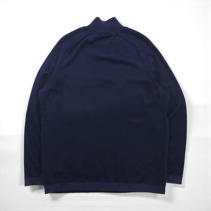 HUGO BOSS トルコ製 ハーフジップ ニット セーター XL ネイビー ウール 羊毛