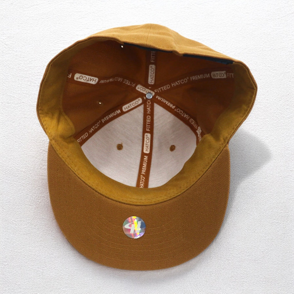 HATCO PREMIUM ORIGINAL FLAT Baseball Cap 59.6cm Camel Acrylic