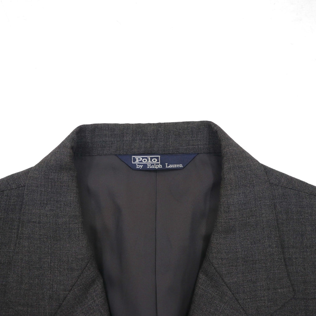 Polo Ralph Lauren 80年代 日本製 ピークドラペル ダブルブレスト セットアップ スーツ M グレー 金ボタン
