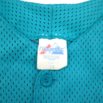 majestic 90s USA Made MiLB Mesh Baseball Shirt 2X Blue Sea Dogs Numbering