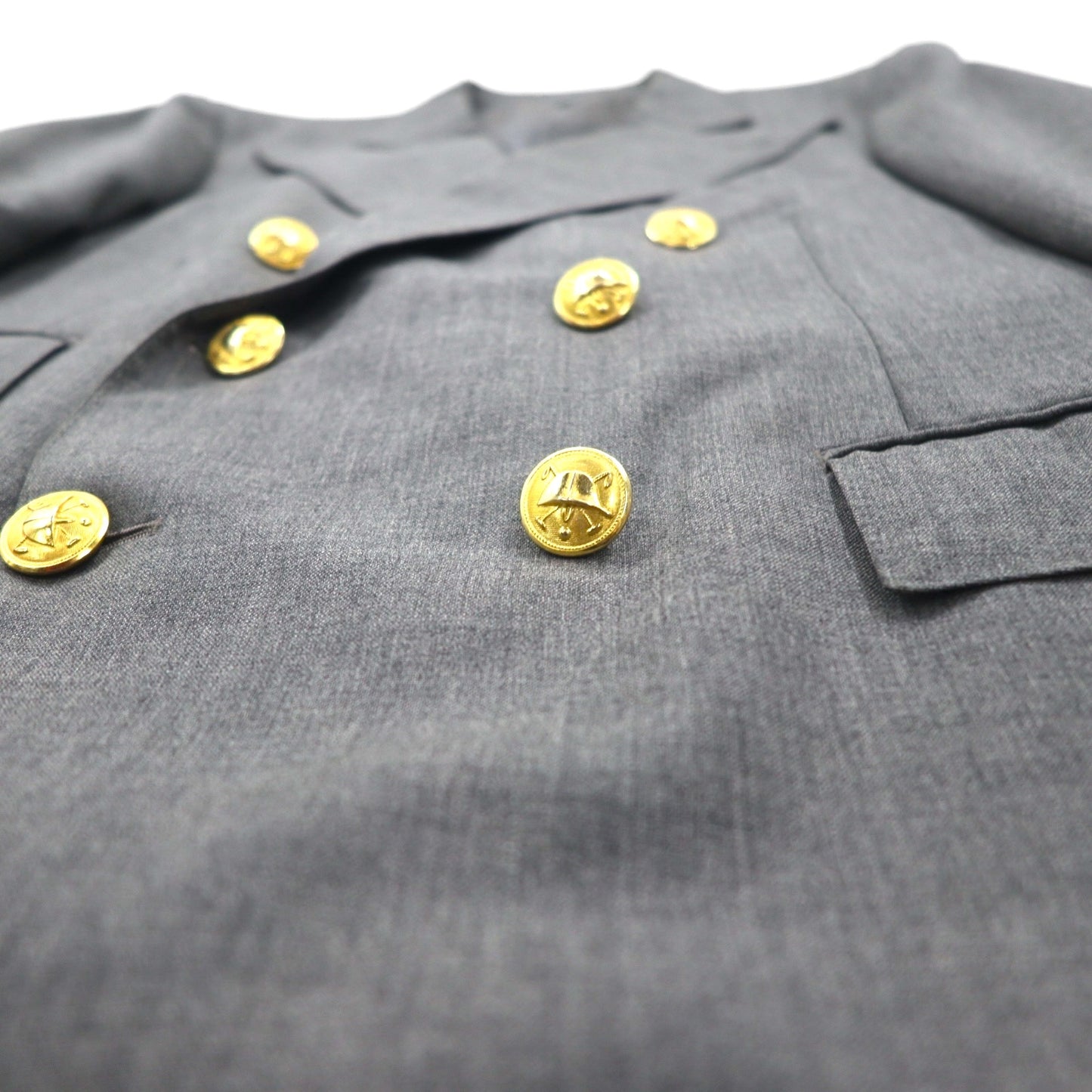 Polo Ralph Lauren 80年代 日本製 ピークドラペル ダブルブレスト セットアップ スーツ M グレー 金ボタン