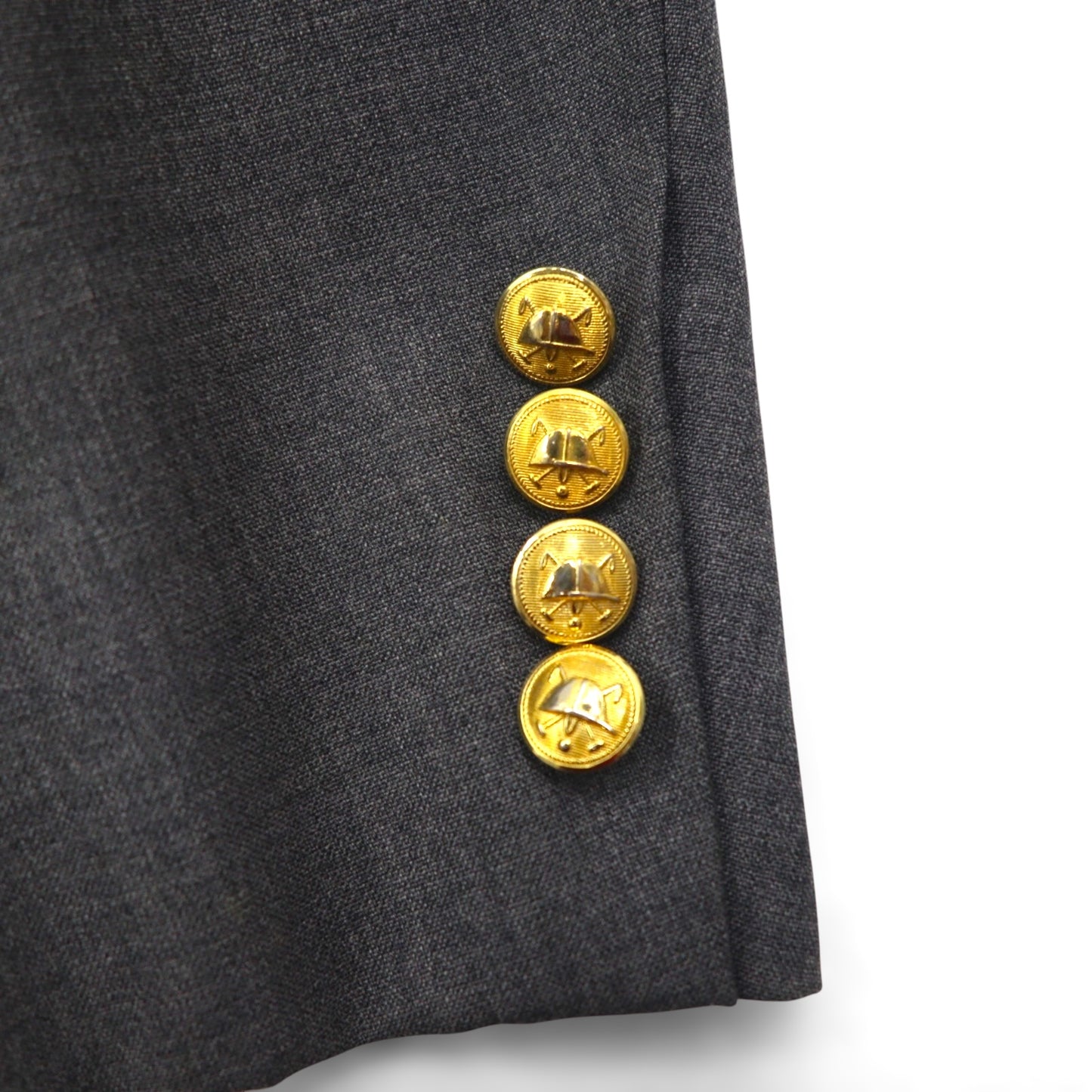 Polo Ralph Lauren 80年代 日本製 ピークドラペル ダブルブレスト セットアップ スーツ M グレー 金ボタン