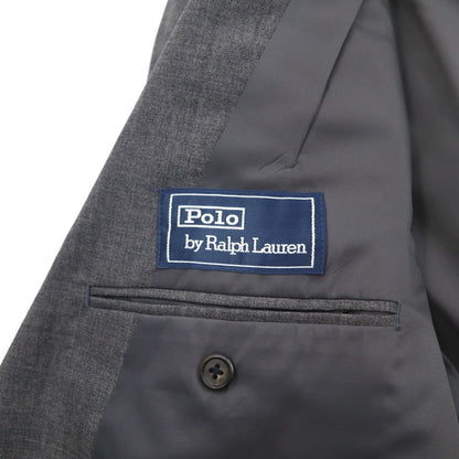 Polo Ralph Lauren 80年代 日本製 ピークドラペル ダブルブレスト セットアップ スーツ M グレー 金ボタン
