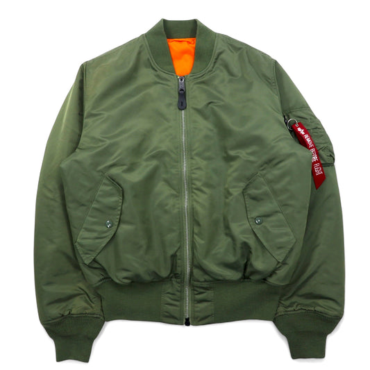 日本然リトテ-古着オンライン-ALPHA INDUSTRIES リバーシブル MA-1 フライトジャケット M カーキ ナイロン 0615-00-573-8335-ALPHA INDUSTRIES Reversible MA-1 Flight Jacket M Khaki Nylon 0615-00-573-8335