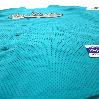 majestic 90s USA Made MiLB Mesh Baseball Shirt 2X Blue Sea Dogs Numbering