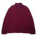 日本然リトテ-古着オンライン-POLO RALPH LAUREN ハーフジップ スウェット XL パープル コットン ESTATE RIB スモールポニー刺繍-POLO RALPH LAUREN Half Zip Sweatshirt XL Purple Cotton ESTATE RIB Small Pony Embroidery