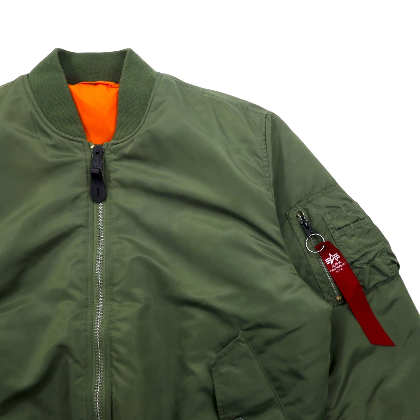 ALPHA INDUSTRIES リバーシブル MA-1 フライトジャケット M カーキ ナイロン 0615-00-573-8335