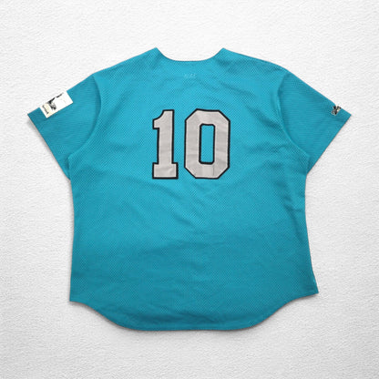 majestic 90s USA Made MiLB Mesh Baseball Shirt 2X Blue Sea Dogs Numbering