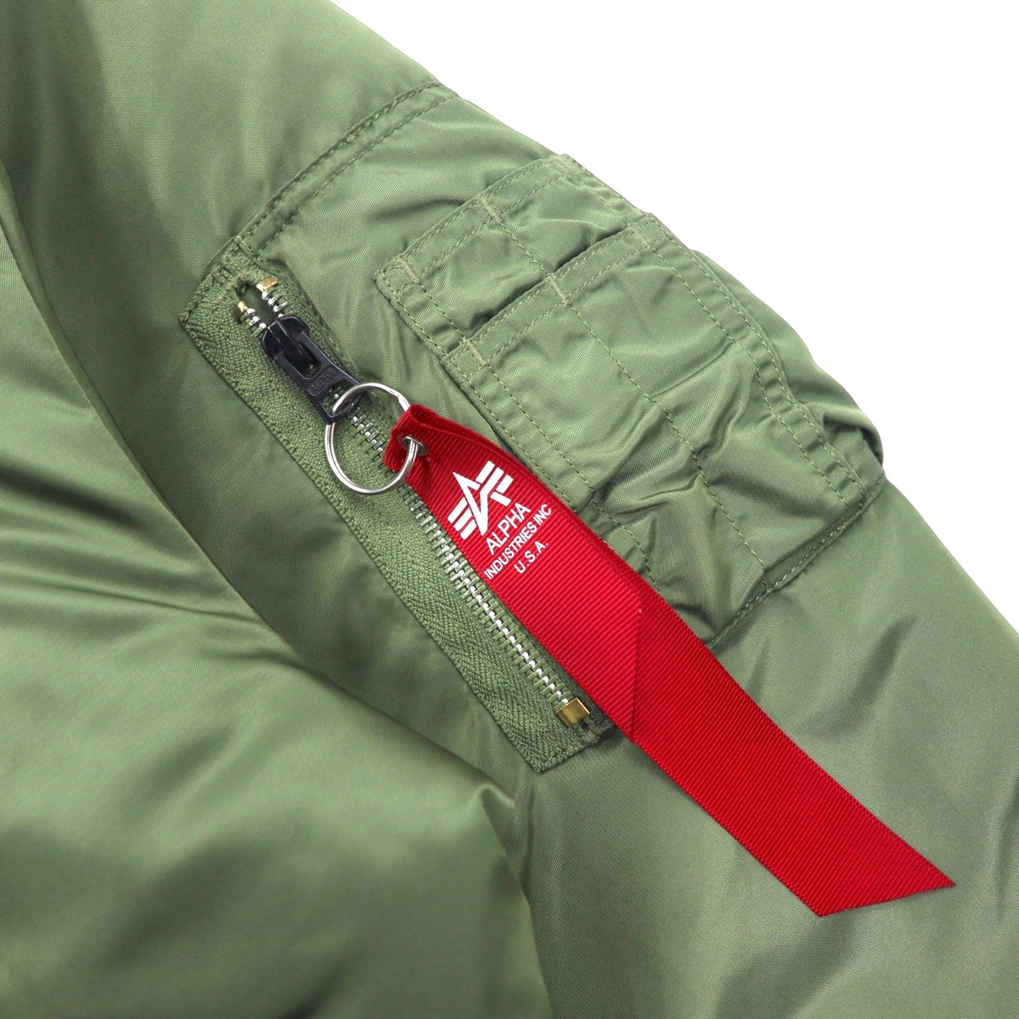 ALPHA INDUSTRIES リバーシブル MA-1 フライトジャケット M カーキ ナイロン 0615-00-573-8335