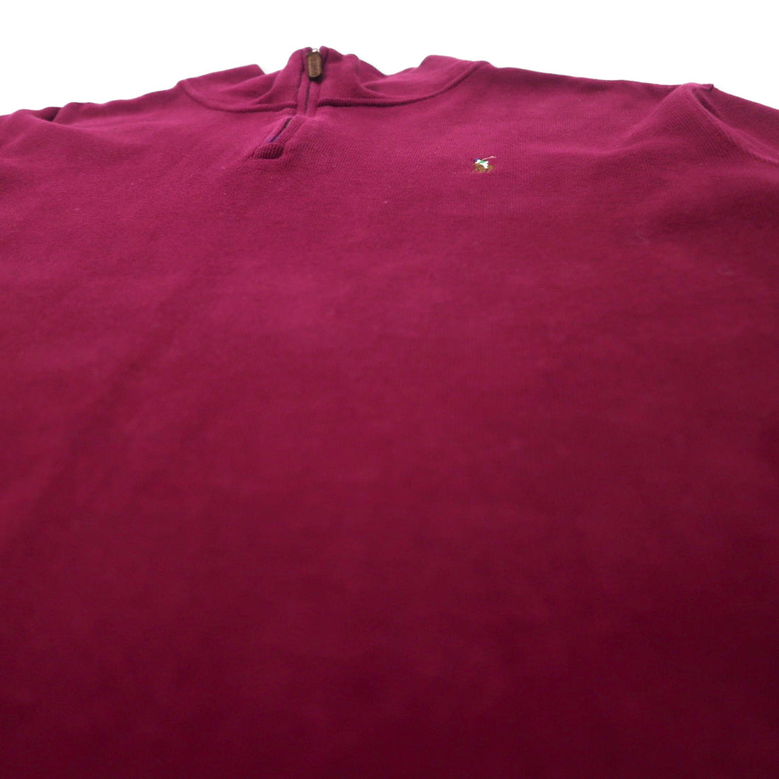 POLO RALPH LAUREN Half-Zip Sweatshirt XL Purple Cotton ESTATE RIB Small Pony Embroidery