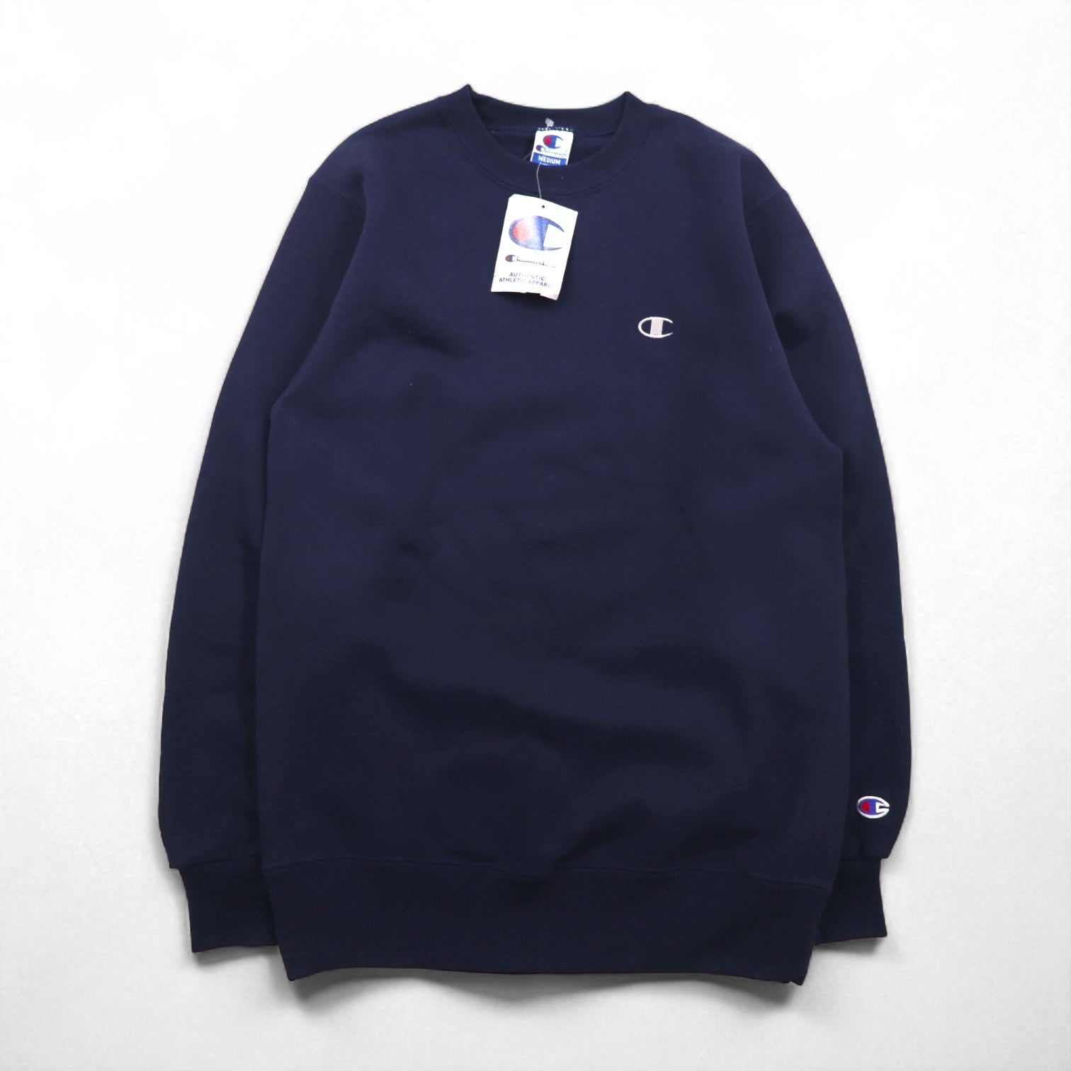 Champion 90年代 USA製 刺繍タグ スウェット トレーナー M ネイビー 未使用品 デッドストック