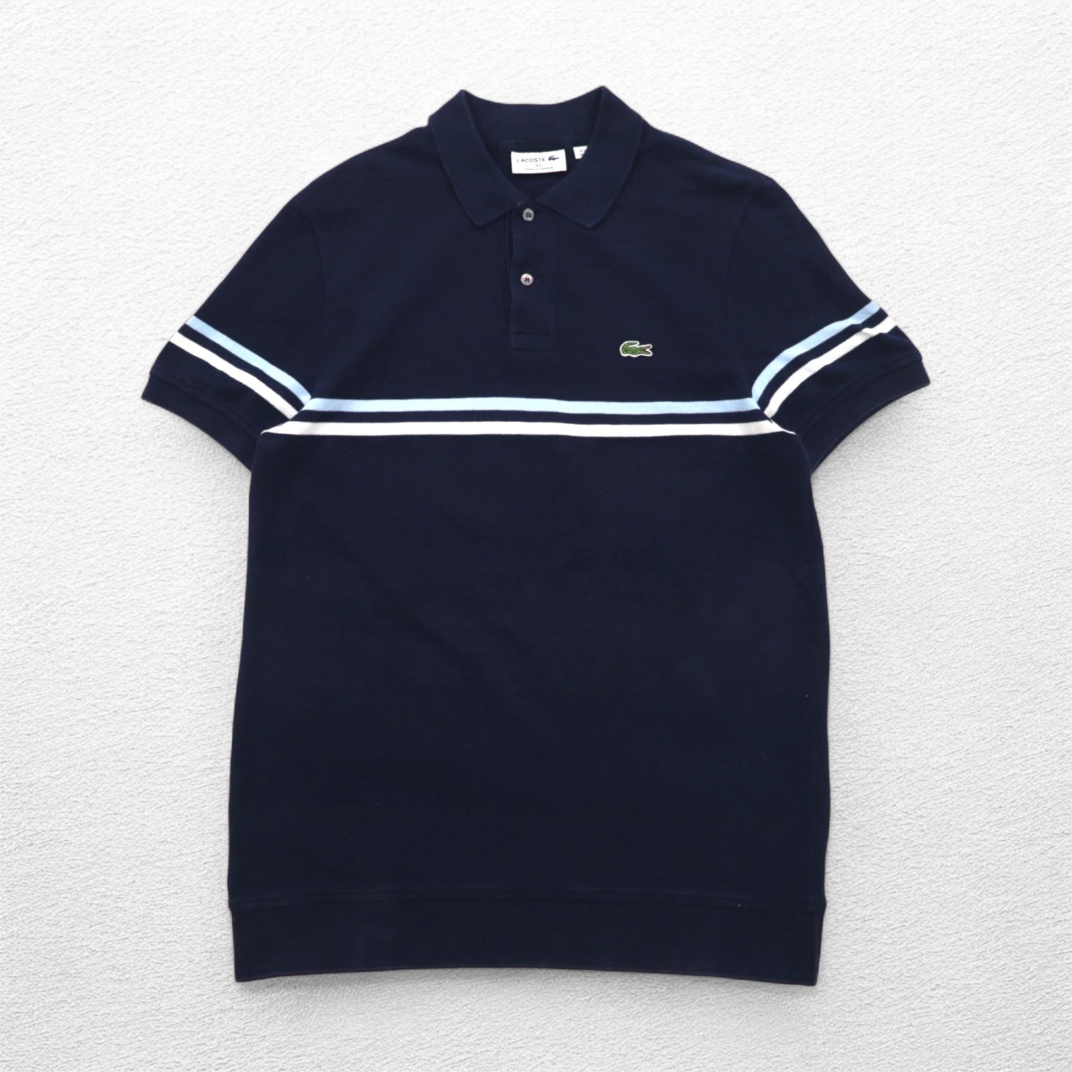 フランス製 ラコステ ポロシャツ 4 ネイビー LACOSTE Made in France Polo Shirt M Navy Cotton Single Point Logo