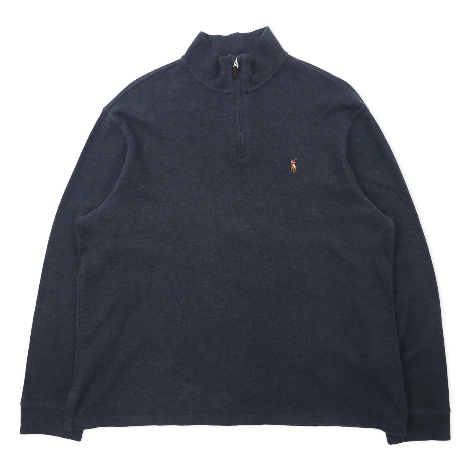 POLO RALPH LAUREN ハーフジップ スウェット XL グレー コットン 