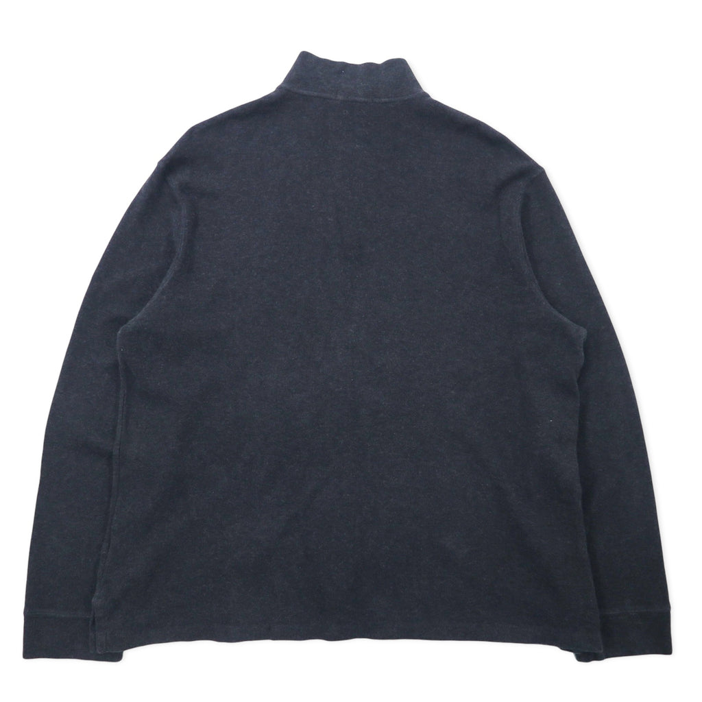 POLO RALPH LAUREN Half-Zip Sweatshirt XL Grey Cotton ESTATE RIB Small Pony Embroidery