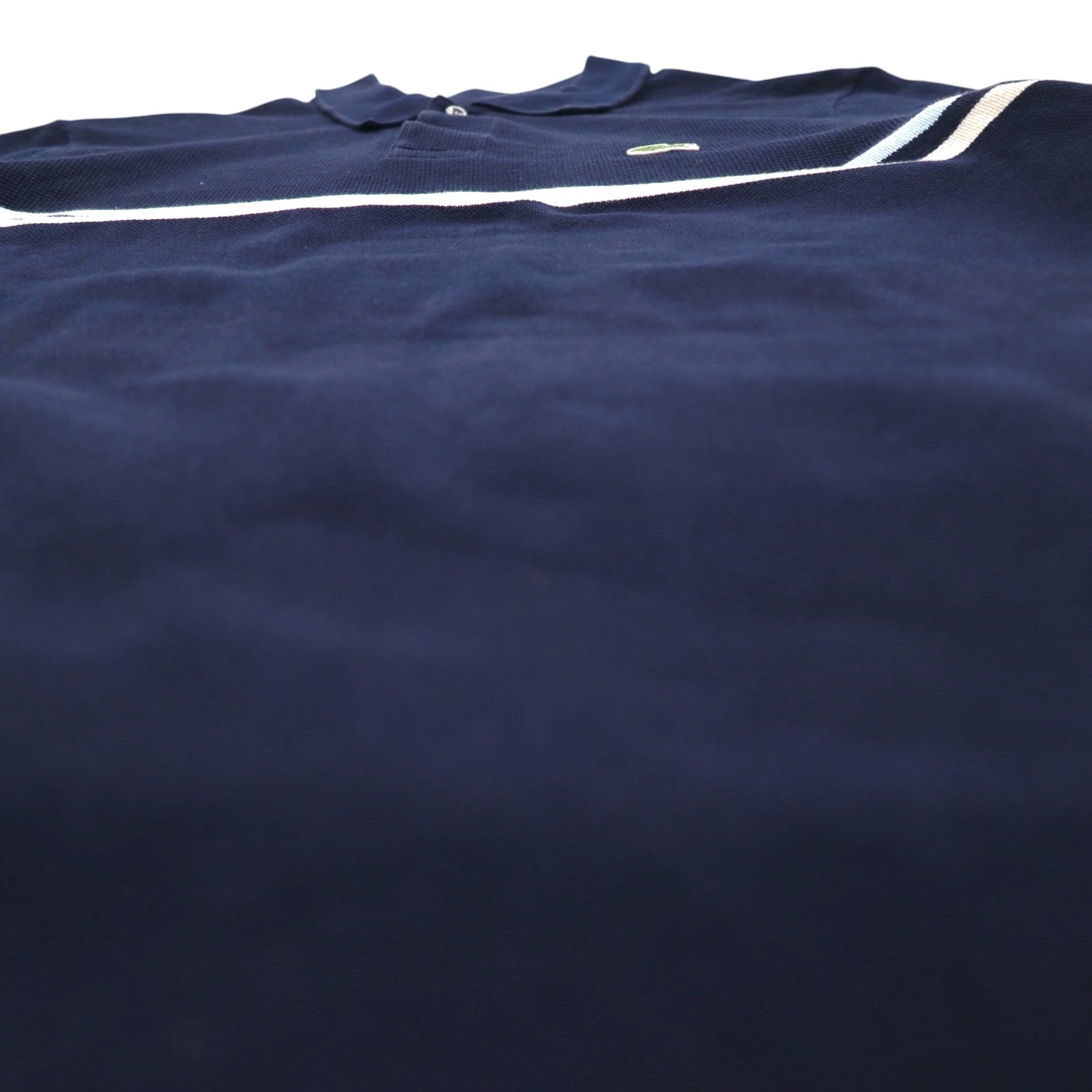 LACOSTE Made in France Polo Shirt M Navy Cotton Single Point Logo PH4246
