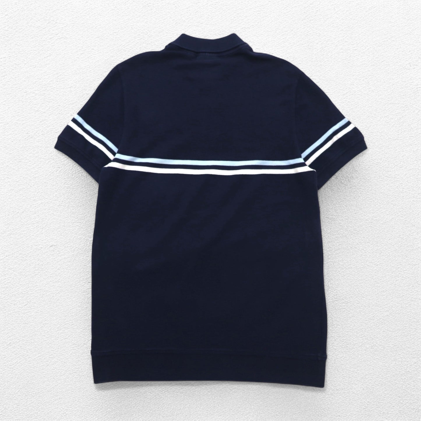 LACOSTE Made in France Polo Shirt M Navy Cotton Single Point Logo PH4246