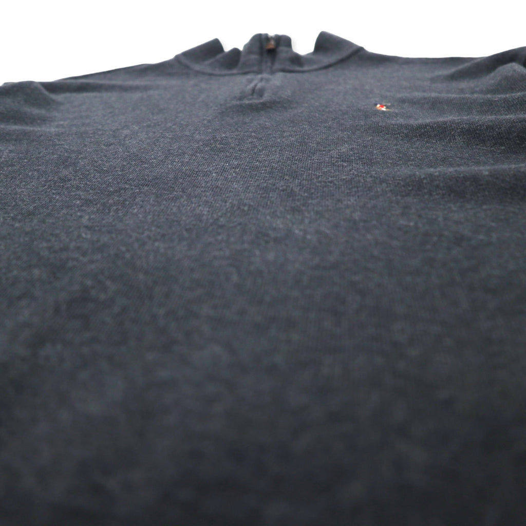 POLO RALPH LAUREN Half-Zip Sweatshirt XL Grey Cotton ESTATE RIB Small Pony Embroidery