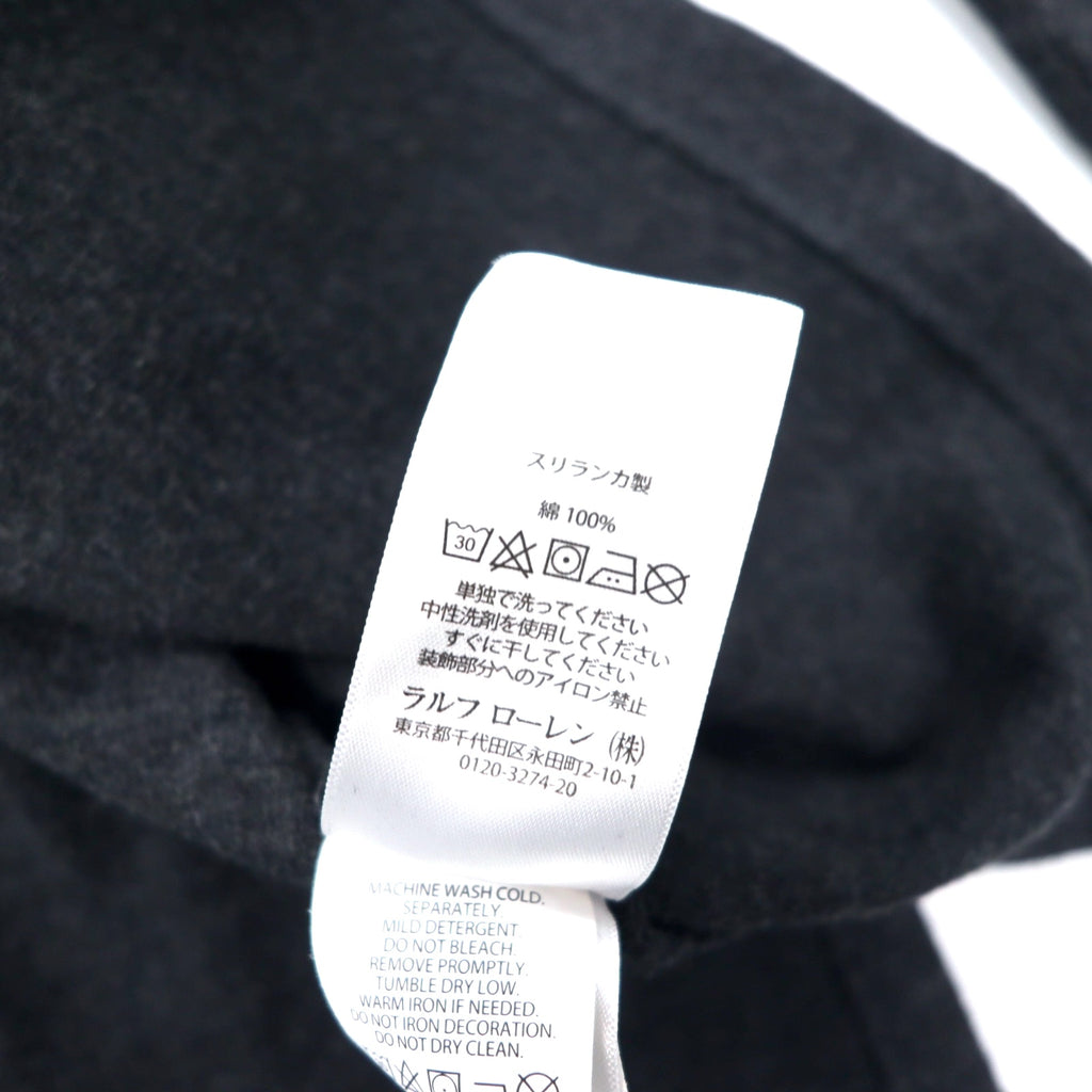 POLO RALPH LAUREN Half-Zip Sweatshirt XL Grey Cotton ESTATE RIB Small Pony Embroidery