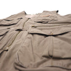 Eddie Bauer 90s Fishing Vest, M, Khaki, Cotton, Mesh Switching, Drawcord