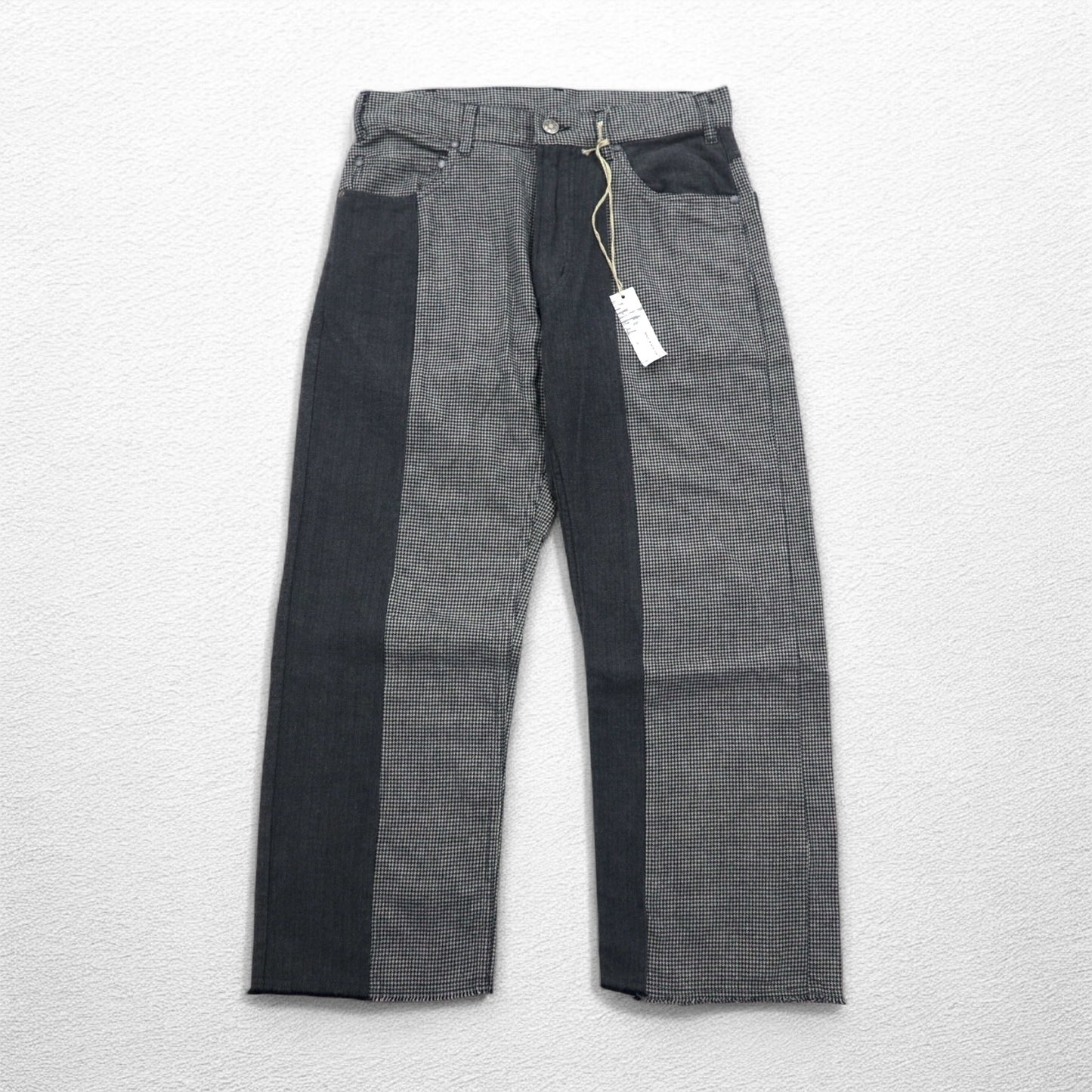 AiE ( Nepenthes ) 22AW USA製 クレイジーパターンパンツ Krazy Pant M グレー ヒッコリーストライプ ヘリンボーン 未使用品