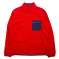 日本然リトテ-古着オンライン-POLO RALPH LAUREN ハーフスナップ フリースジャケット スナップT L レッド ポリエステル スモールポニー 刺繍-POLO RALPH LAUREN Half Snap Fleece Jacket Snap T L Red Polyester Small Pony Embroidery