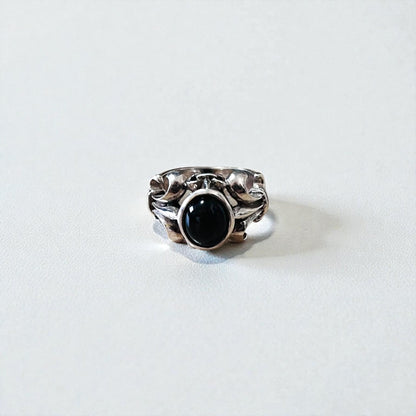 Vintage Silver Onyx Ring ブラックオニキス トライバル リング 指輪 14号 シルバー SILVER 925