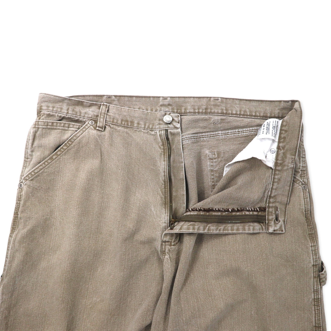 Wrangler Baggy Denim Painter Pants, Size 38, Khaki, Cotton, 94LSWTM, Made in Mexico
