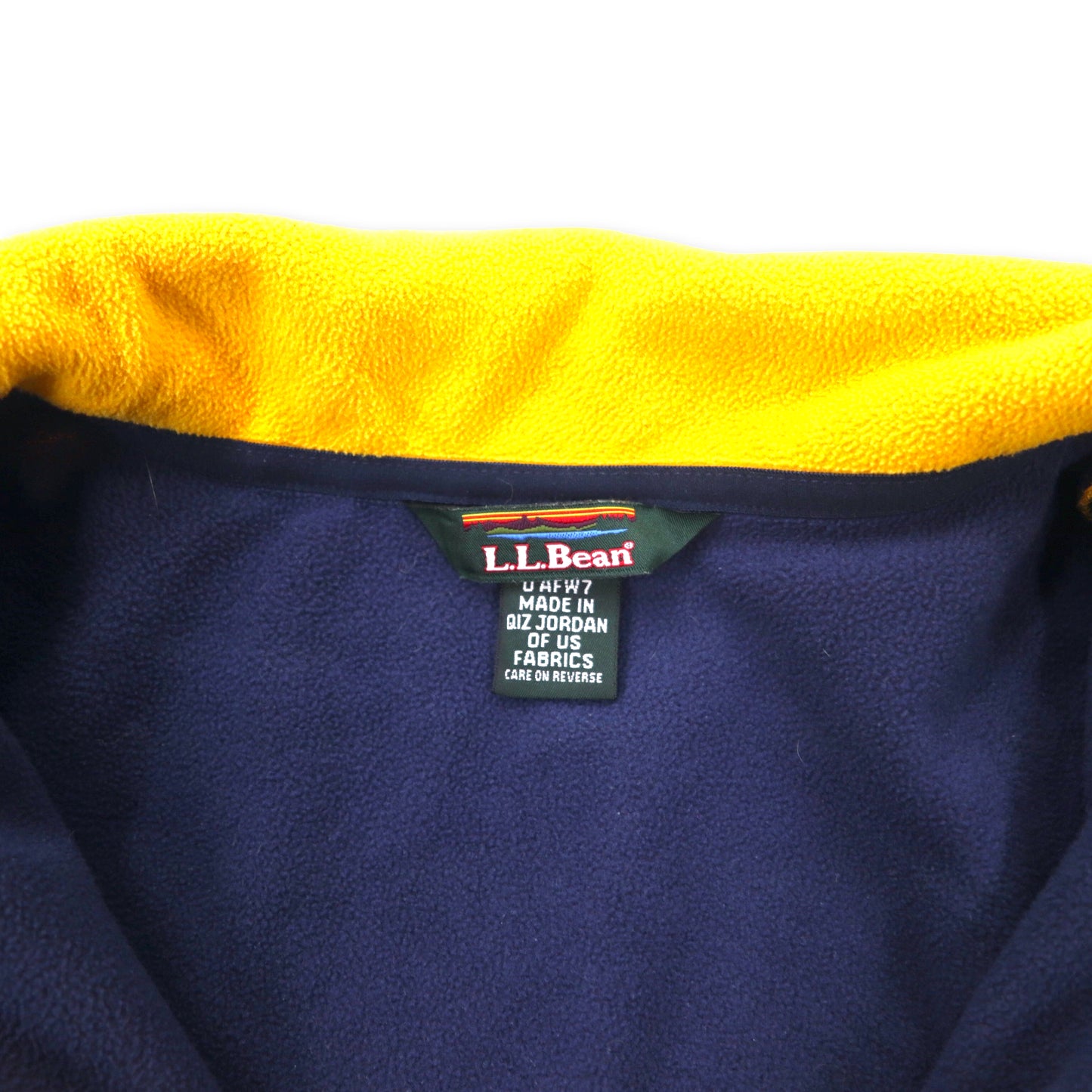 L.L.Bean フルジップ フリースジャケット XL イエロー ポリエステル POLARTEC ワンポイントロゴ刺繍 ビッグサイズ