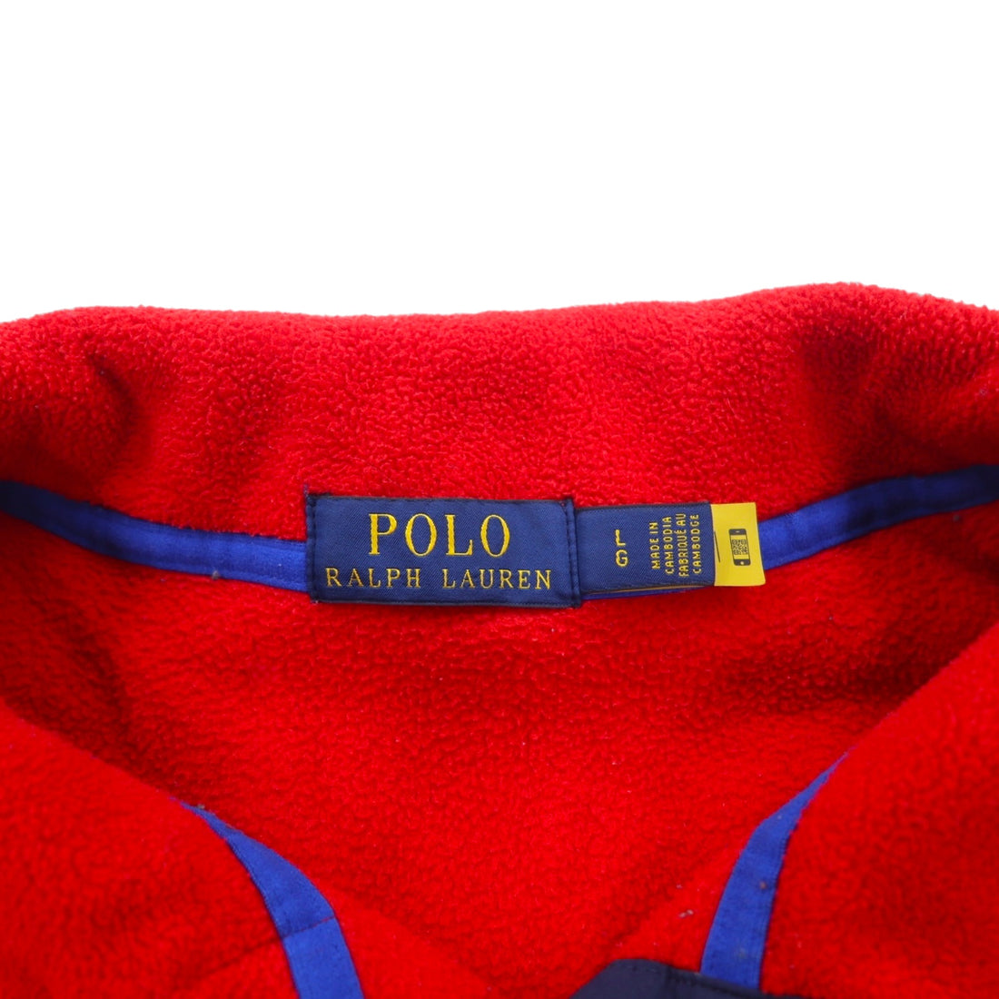 POLO RALPH LAUREN Half Snap Fleece Jacket Snap TL Red Polyester Small Pony Embroidery