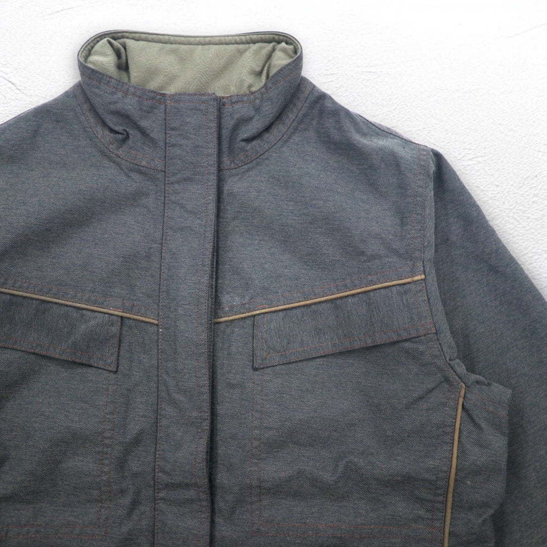REI Outdoor Mountain Jacket S Grey Nylon Double Zip ELEMENTS