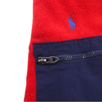 POLO RALPH LAUREN ハーフスナップ フリースジャケット スナップT L レッド ポリエステル スモールポニー 刺繍