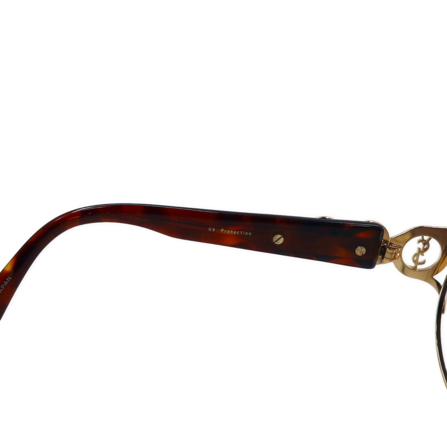 Yves Saint Laurent Sunglasses Gold Tortoiseshell Collar Lens UV 