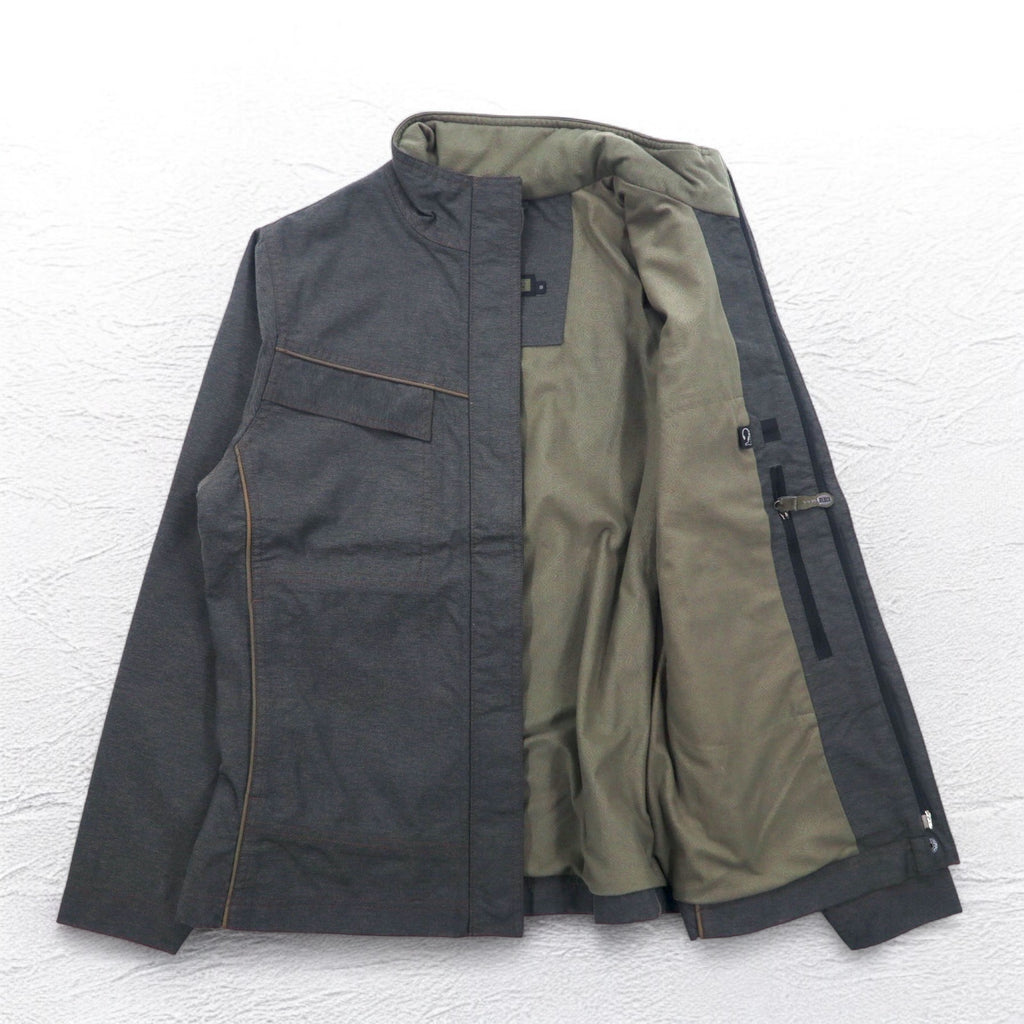 REI Outdoor Mountain Jacket S Grey Nylon Double Zip ELEMENTS