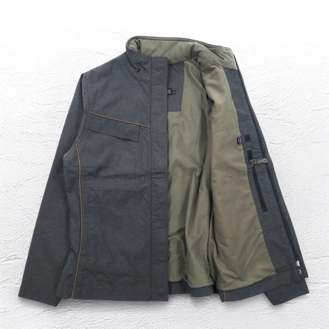 REI Outdoor Mountain Jacket S Grey Nylon Double Zip ELEMENTS