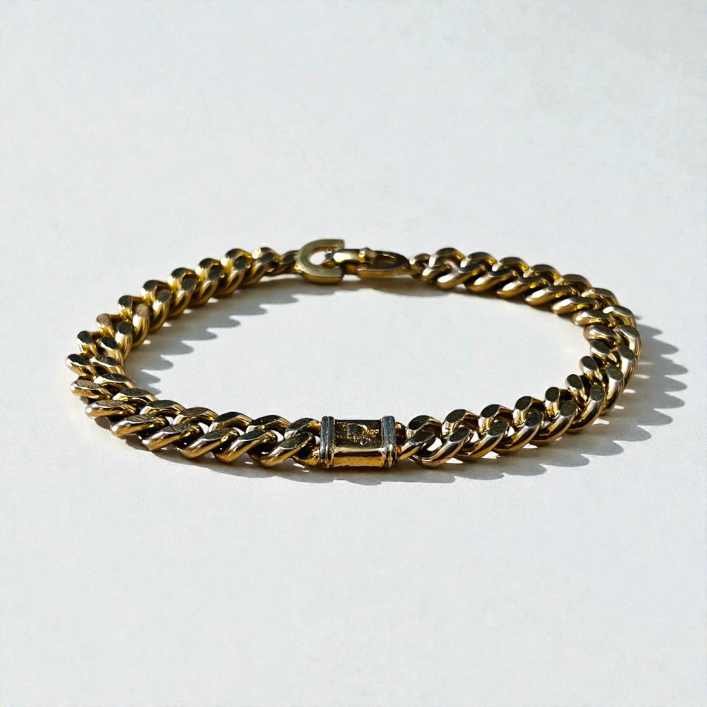 Christian Dior ヴィンテージ 喜平 チェーン ブレスレット ゴールド カーブチェーン
