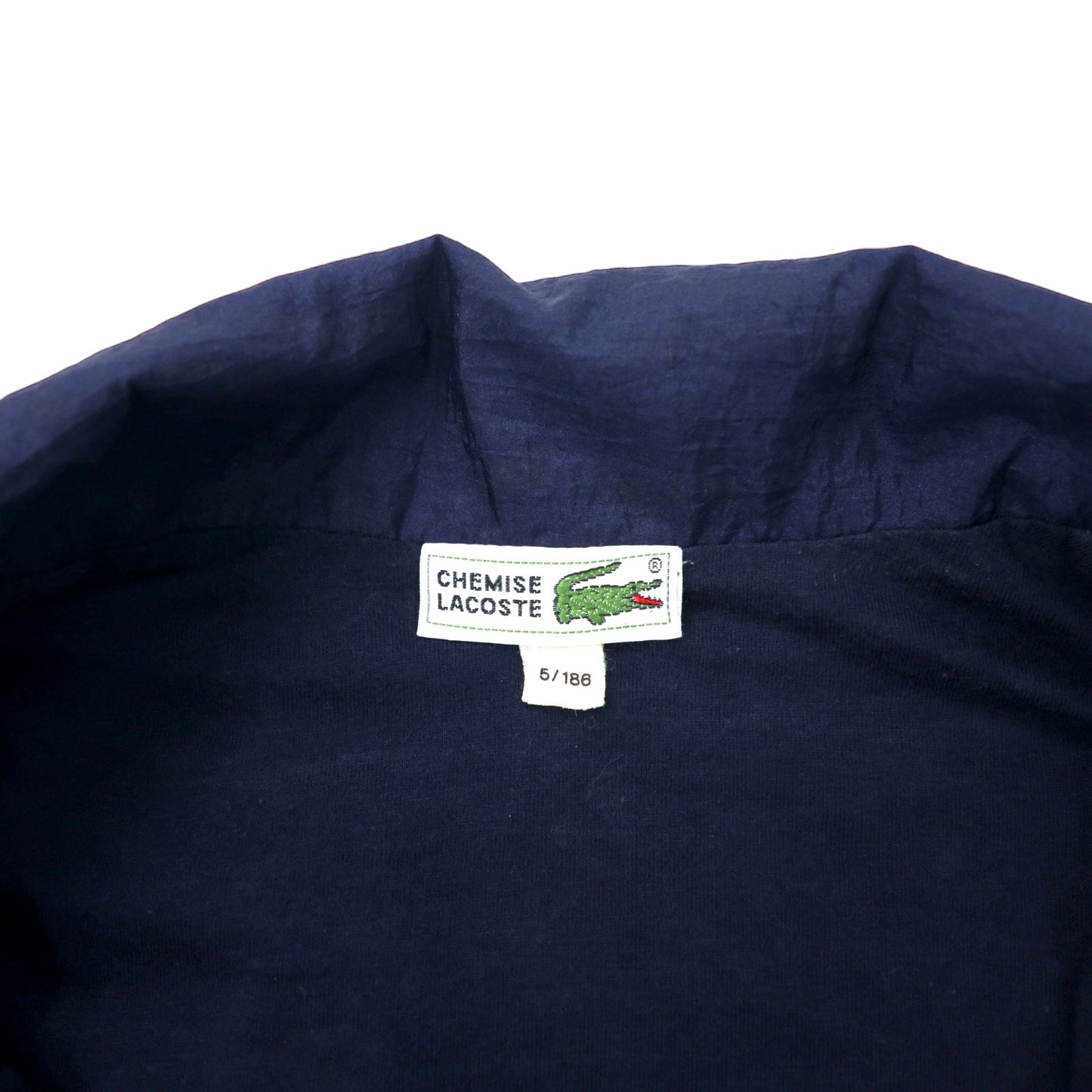 CHEMISE LACOSTE 80年代 ナイロンジャケット 5/186 ネイビー クレイジーパターン ポリエステル ワンポイントロゴ DEVANLAY社製