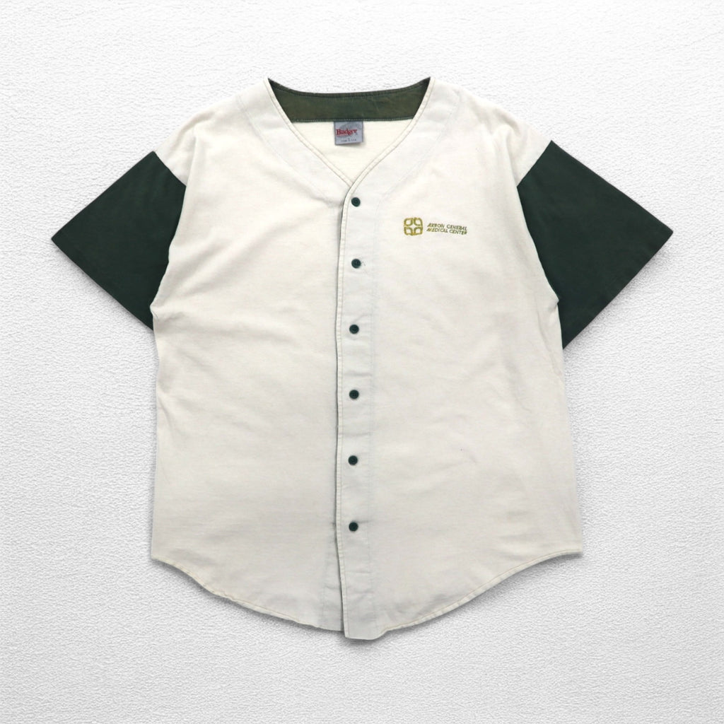 Badger Sportswear 90年代 USA製 ベースボールシャツ L クリーム コットン