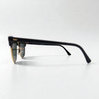 Ray-Ban Clubmaster Half-Rim Sunglasses, Black, RB3016 W0365, 49-21, 140mm, 3N, Made in Italy