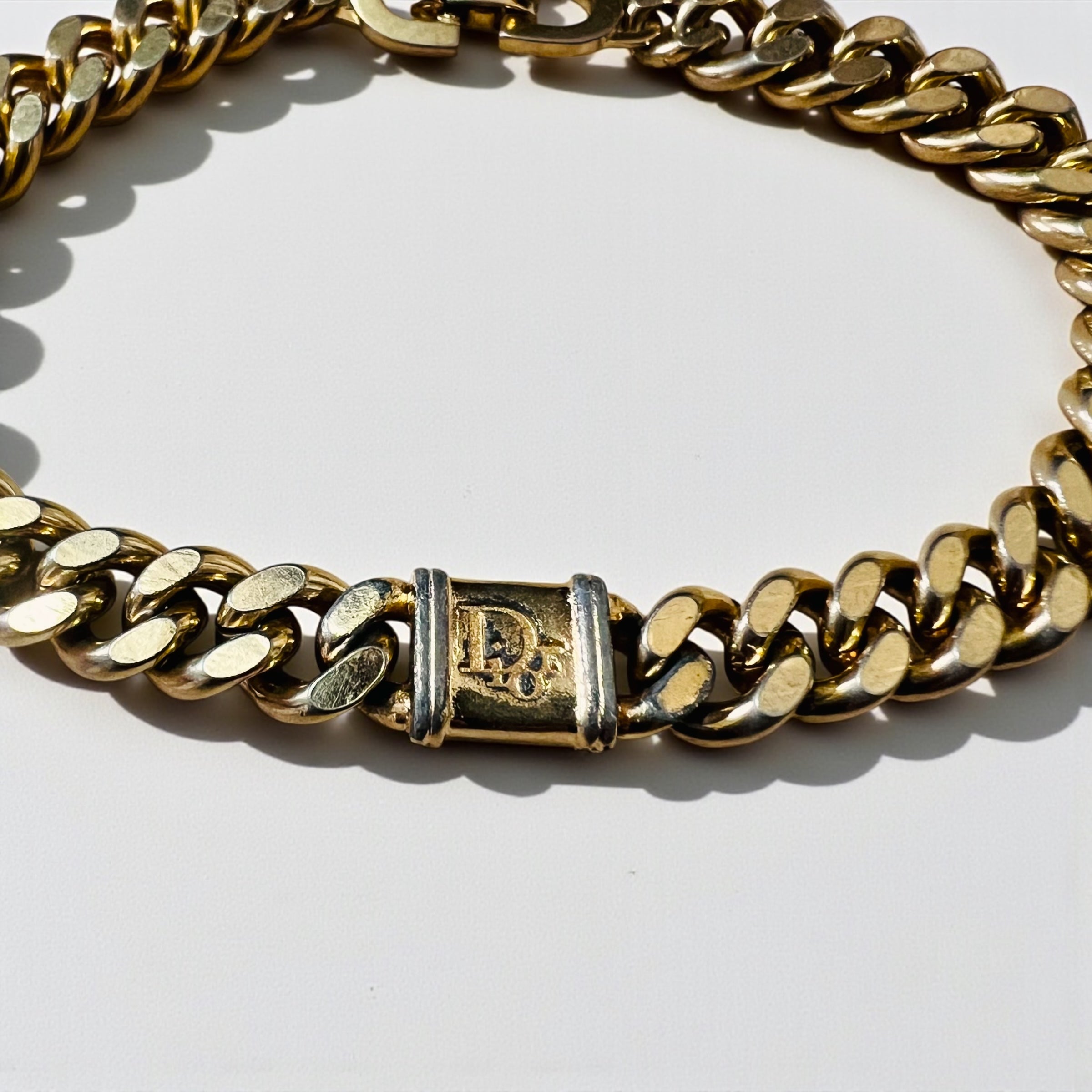 Christian Dior ヴィンテージ 喜平 チェーン ブレスレット ゴールド カーブチェーン