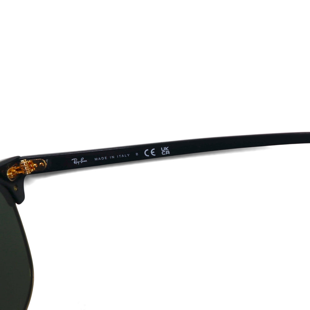 Ray-Ban Clubmaster Half-Rim Sunglasses, Black, RB3016 W0365, 49-21, 140mm, 3N, Made in Italy