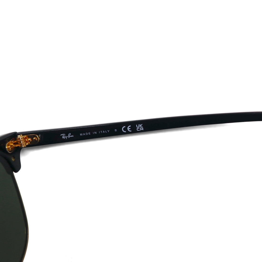 Ray-Ban Clubmaster Half-Rim Sunglasses, Black, RB3016 W0365, 49-21, 140mm, 3N, Made in Italy